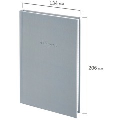 Блокнот А5 134х206 мм, 80 л., твёрдый, клетка, BRAUBERG "Minimal", серый, 116437 Блокнот А5 134х206 мм, 80 л., твёрдый, клетка, BRAUBERG "Minimal", серый, 116437 - фото 2