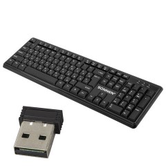 Клавиатура беспроводная бесшумная, USB, 104 клавиши, SONNEN 1065, черная, 513951 - фото 7