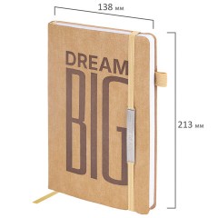 Ежедневник недатированный А5 138х213 мм BRAUBERG "BeStyle", под кожу, резинка, держатель, 160 л., песочный, 116216 - фото 2