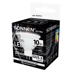 Лампа светодиодная SONNEN EXTRA, 10 (90) Вт, GU5.3, софит, нейтральный белый, 30000 ч, LED MR16-GU5.3-10W-4000, 457919 - фото 3