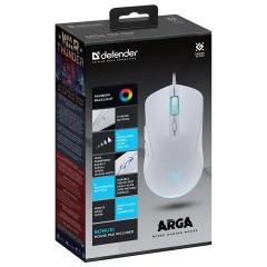 Мышь проводная DEFENDER Arga GM-049, 1200/1800/2400/3600 dpi, 5 кнопок + 1 колесо-кнопка, белый, 52048 - фото 6