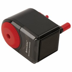 Точилка механическая BRAUBERG "ULTRA", для чернографитных и цветных карандашей, крепление к столу, корпус черный с красным, 228626 Точилка механическая BRAUBERG "ULTRA", для чернографитных и цветных карандашей, крепление к столу, корпус черный с красным, 228626 - фото 4