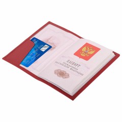 Обложка для паспорта натуральная кожа флоттер, кожаный уголок, красная, BRAUBERG, 238865 Обложка для паспорта натуральная кожа флоттер, кожаный уголок, красная, BRAUBERG, 238865 - фото 6