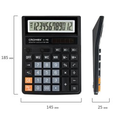 Калькулятор настольный CROMEX 888 (185x145 мм), 12 разрядов, ЧЕРНЫЙ, 271728 Калькулятор настольный CROMEX 888 (185x145 мм), 12 разрядов, ЧЕРНЫЙ, 271728 - фото 8
