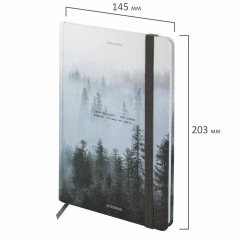 Блокнот с резинкой в клетку 96 л., А5 145х203 мм, твердая обложка, BRAUBERG, "Туман", 116315 Блокнот с резинкой в клетку 96 л., А5 145х203 мм, твердая обложка, BRAUBERG, "Туман", 116315 - фото 2