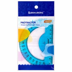Транспортир 10 см BRAUBERG "FRUITY", 180 градусов, пластик, тонированный, ассорти, 210768 Транспортир 10 см BRAUBERG "FRUITY", 180 градусов, пластик, тонированный, ассорти, 210768 - фото 2