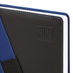 Ежедневник датированный 2026, А5, 138х213 мм, BRAUBERG "Swirl", под кожу, держатель для ручки, синий, 117479 - фото 5