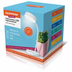 Настольная лампа / светильник портативная, LED, 3 Вт, белый, DASWERK (ДАСВЕРК), 237990 - фото 2