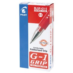 Ручка гелевая с грипом PILOT "G-1 Grip", КРАСНАЯ, корпус прозрачный, узел 0,5 мм, линия письма 0,3 мм, BLGP-G1-5, BLGP-G1-5 R - фото 9