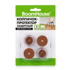 Защитный колпачок-протектор для ножек стула 25-29 мм (ПВХ + фетр), КОМПЛЕКТ 4 шт., BOOMHOUSE (БУМХАУС), 701847