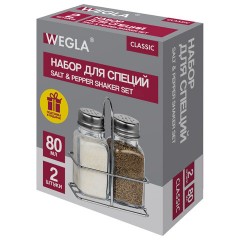 Набор для специй 2х80 мл, CLASSIC, солонка + перечница на подставке, стекло/сталь, WEGLA (ВЕГЛА), 700227 - фото 9