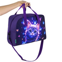 Сумка для занятий с плечевым ремнем, подкладкой BRAUBERG KIDS с ручками, 35x25x15 см, "Любознательный кот", 273291 - фото 4