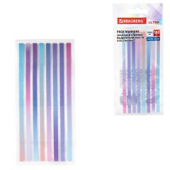 Закладки клейкие, выделители текста, BRAUBERG ULTRA PASTEL COLOR, 135х5 мм, 160 штук (8 цветов х 20 листов), 116686 - фото 6