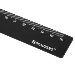 Линейка пластиковая 16 см, BRAUBERG, черная, 210828 Линейка пластиковая 16 см, BRAUBERG, черная, 210828 - фото 2