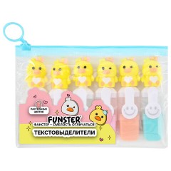 Набор текстовыделителей с топперами 6 ЦВЕТОВ ПАСТЕЛЬ, "НЕЖНЫЕ ЦЫПЛЯТА", линия 1-4мм, FUNSTER (ФАНСТЕР), 152653 - фото 2
