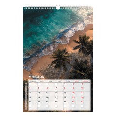 Календарь на гребне с ригелем 2027 г., 30х45 см, BRAUBERG, "Морские пейзажи", 118394 - фото 3