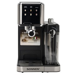 Кофеварка рожковая со встроенным капучинатором SONNEN CM-2032, сенсор, 1,2 л, 1350 Вт, 19 бар, 457881 - фото 2