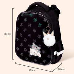 Ранец BRAUBERG LUMINOUS, 2 отделения, с брелоком, "Лапки", СВЕТЯЩИЙСЯ РИСУНОК, 38х29х16 см, 271366 - фото 12