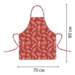 Фартук новогодний (1 шт.), 70х80 см, с изображением ЕЛОВЫХ ВЕТОЧЕК, полиэстер, хлопок, ЗОЛОТАЯ СКАЗКА, 592796 - фото 2