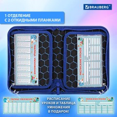 Пенал BRAUBERG, 1 отделение, 2 откидные планки, полиэстер, 21х14 см, "Burning ball", 273529 - фото 12