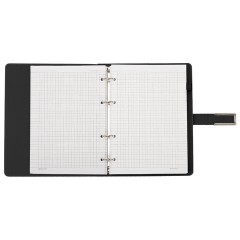 Тетрадь на кольцах А5, 180х220 мм, 120 л., под кожу soft-touch, застежка, BRAUBERG SHADE, черный, 405246 - фото 5