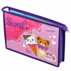 Папка для тетрадей ЮНЛАНДИЯ А4, 1 отделение, пластик, на молнии, "Candy friends", 272139 Папка для тетрадей ЮНЛАНДИЯ А4, 1 отделение, пластик, на молнии, "Candy friends", 272139 - фото 3