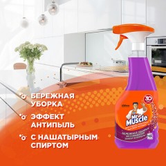 Средство для мытья стекол, пластика и бытовой техники 530 мл, МИСТЕР МУСКУЛ "Лаванда", распылитель, 25607, 865034 - фото 4
