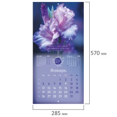 Календарь настенный перекидной 2026 г., BRAUBERG, 12 листов, 28,5х28,5 см, "Floral", 116939 - фото 3