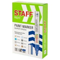 Маркер-краска лаковый (paint marker) 2-4 мм, СИНИЙ, НИТРО-ОСНОВА, STAFF PROFIT, для любых поверхностей, 152581 - фото 15
