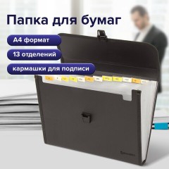 Папка для бумаг и документов с замком и 13 отделениями BRAUBERG "HIT", А4, пластик, черная, 229572 Папка для бумаг и документов с замком и 13 отделениями BRAUBERG "HIT", А4, пластик, черная, 229572 - фото 17