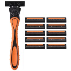 Бритвенный станок многоразовый мужcкой, 3 лезвия, 11 кассет, оранжевый, X-ONE (ИКС-УАН), 700023 - фото 2