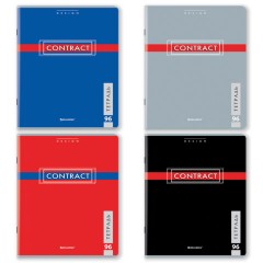 Тетрадь А5, 96 л., BRAUBERG, скоба, клетка, обложка картон, "CONTRACT", 400523