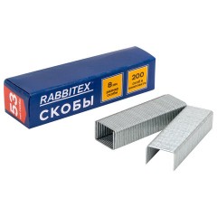 Степлер мебельный стальной, тип скобы 53, высота скоб 4-8 мм, 200 скоб 8 мм в комплекте, RABBITEX (РАББИТЕКС), 671322 - фото 15