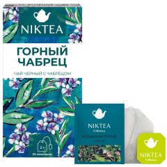 Чай NIKTEA "Горный Чабрец" черный, 25 пакетиков в конвертах по 2 г, TALTHA-DP0055