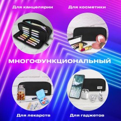 Пенал-органайзер BRAUBERG, 2 откидные планки, полиэстер, 23x9х7 см, "Total black", 272317 Пенал-органайзер BRAUBERG, 2 откидные планки, полиэстер, 23x9х7 см, "Total black", 272317 - фото 13