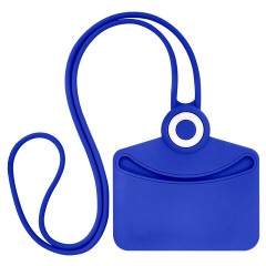 Бейдж горизонтальный для пропуска и ID-карт, СИЛИКОНОВЫЙ, 54х85 мм, шнурок 42 см, синий, BRAUBERG, 238906 - фото 3