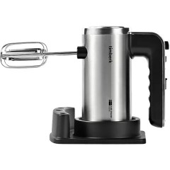 Миксер TIMBERK T-HM40S49, 550 Вт, 5 скоростей, 2 венчика, 2 крюка для теста, подставка, стальной - фото 4