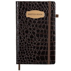 Скетчбук, слоновая кость 140 г/м2, 130х210 мм, 80 л., КОЖЗАМ, резинка, BRAUBERG ART CLASSIC, CROCO, коричневый, 116471 Скетчбук, слоновая кость 140 г/м2, 130х210 мм, 80 л., КОЖЗАМ, резинка, BRAUBERG ART CLASSIC, CROCO, коричневый, 116471 - фото 2
