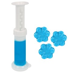 Диски гелевые, освежитель и очиститель для унитаза / писсуара, 8 дисков 44 г, LAIMA, "Океан", шприц, 609796 - фото 2