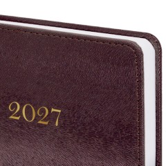 Ежедневник датированный 2027, А5, 138х213 мм, BRAUBERG "Elegant", под кожу, застежка, бордовый, 118013 - фото 3