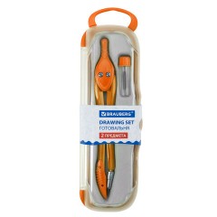 Готовальня BRAUBERG "Modern", 2 предмета: циркуль 135 мм, грифель, пенал с подвесом, 210662 - фото 7