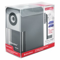Точилка механическая BRAUBERG CLASSIC, для чернографитных и цветных карандашей, корпус светло-серый, 272002 Точилка механическая BRAUBERG CLASSIC, для чернографитных и цветных карандашей, корпус светло-серый, 272002 - фото 8