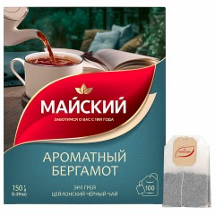 Чай МАЙСКИЙ "Ароматный бергамот" черный цейлонский байховый, 100 пакетиков по 1,5 г, 102627 Чай МАЙСКИЙ "Ароматный бергамот" черный цейлонский байховый, 100 пакетиков по 1,5 г, 102627 - фото 8