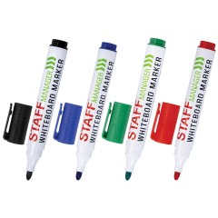 Маркеры стираемые для белой доски, НАБОР 4 ЦВЕТА, STAFF "MANAGER" WBM-300, 3 мм, с клипом, 152637 - фото 9