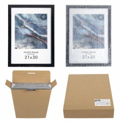 Рамка 21х30 см небьющаяся, КОМПЛЕКТ 4 шт., багет 16 мм МДФ, BRAUBERG "Basic", черная, 391259 - фото 11