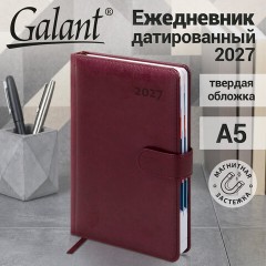 Ежедневник датированный 2027, А5, 148х218 мм, GALANT "Ritter", под кожу, бордовый, 118075 - фото 15