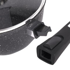Ковш 1,7 л, съемная soft-touch ручка, жаропрочная стеклянная крышка, антипригарное покрытие, МЕЧТА "Гранит Black", 082802 Ковш 1,7 л, съемная soft-touch ручка, жаропрочная стеклянная крышка, антипригарное покрытие, МЕЧТА "Гранит Black", 082802 - фото 5