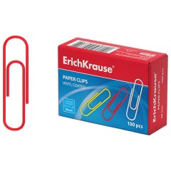 Скрепки металлические ERICH KRAUSE "Classic", 28 мм, цветные, 100 шт., в картонной коробке, 24871 - фото 2