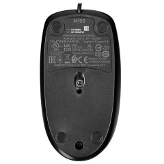 Мышь проводная LOGITECH M100, USB, 2 кнопки + 1 колесо-кнопка, оптическая, черно-серая - фото 5