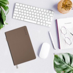 Ежедневник датированный 2026, А5, 138х213 мм, BRAUBERG "Essential", под кожу, держатель, серый, 117397 - фото 15